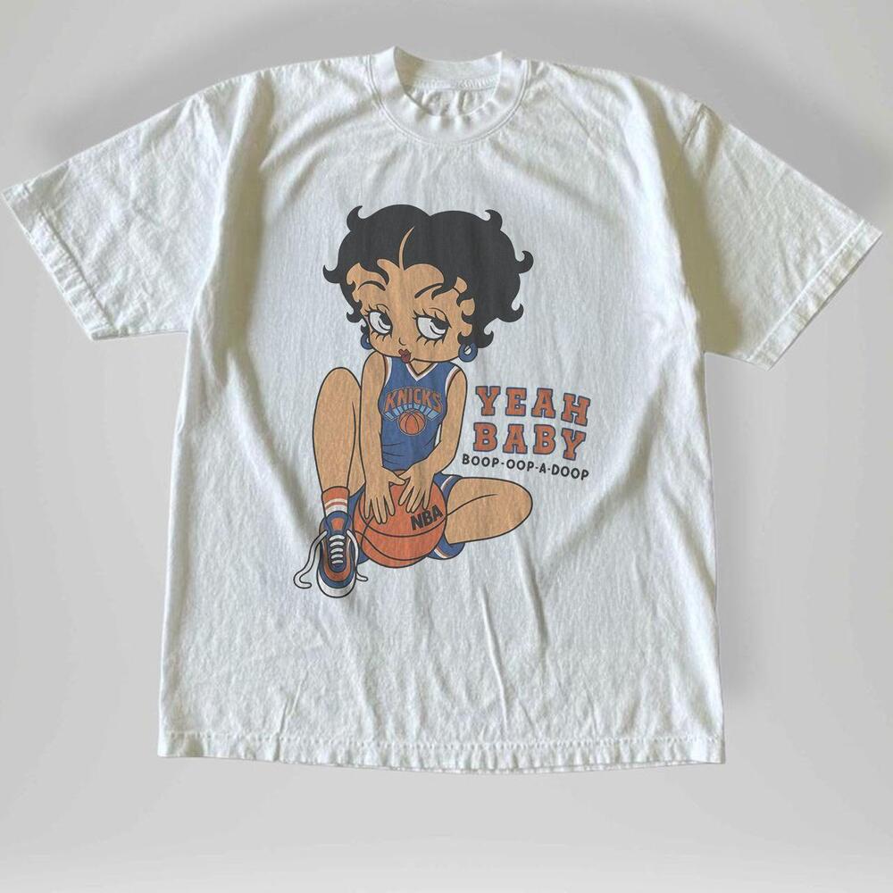 Style Betty Boop  York Knicks Basketball Graphic Tee Cartoon Sports